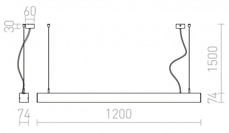 PESANTE 75 wisząca  aluminium anodowane 230V LED 40W  3000K