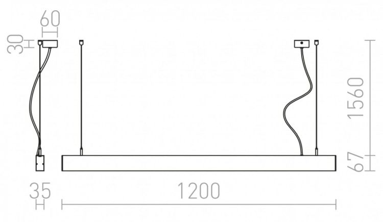 PESANTE 35 wisząca czarna  230V LED 40W  3000K