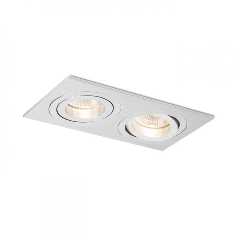 PASADENA GU10 SQ II wpuszczana  aluminium szczotkowane 230V GU10 2x50W