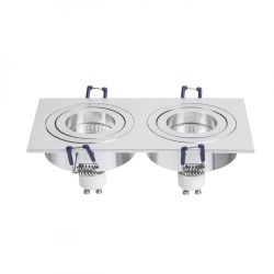 PASADENA GU10 SQ II wpuszczana  aluminium szczotkowane 230V GU10 2x50W