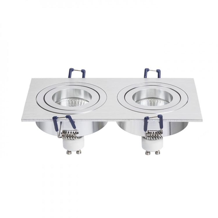 PASADENA GU10 SQ II wpuszczana  aluminium szczotkowane 230V GU10 2x50W