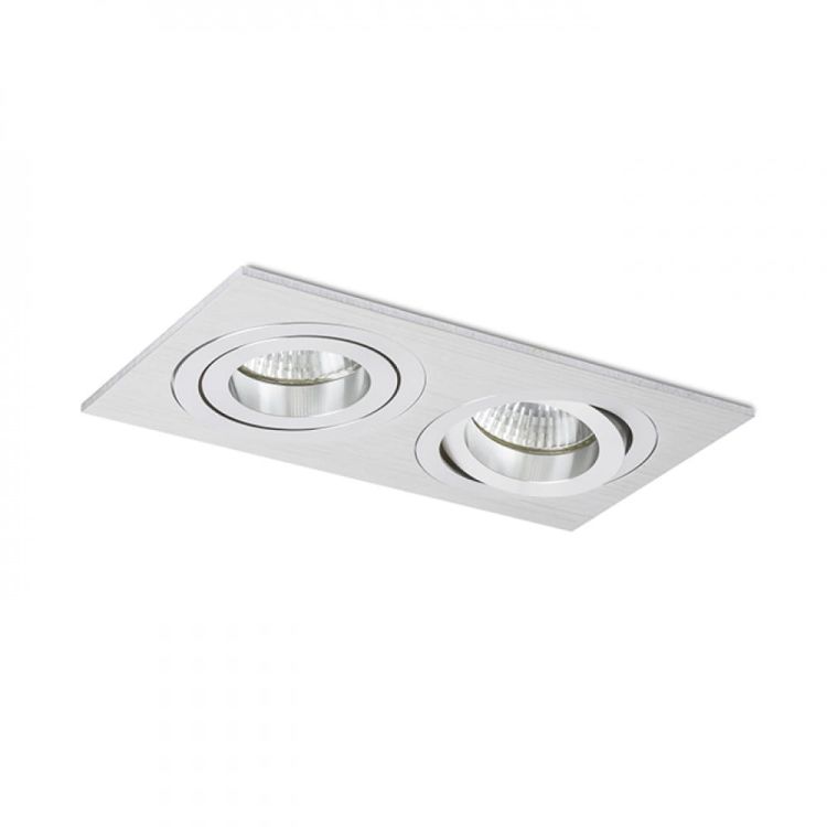 PASADENA GU10 SQ II wpuszczana  aluminium szczotkowane 230V GU10 2x50W