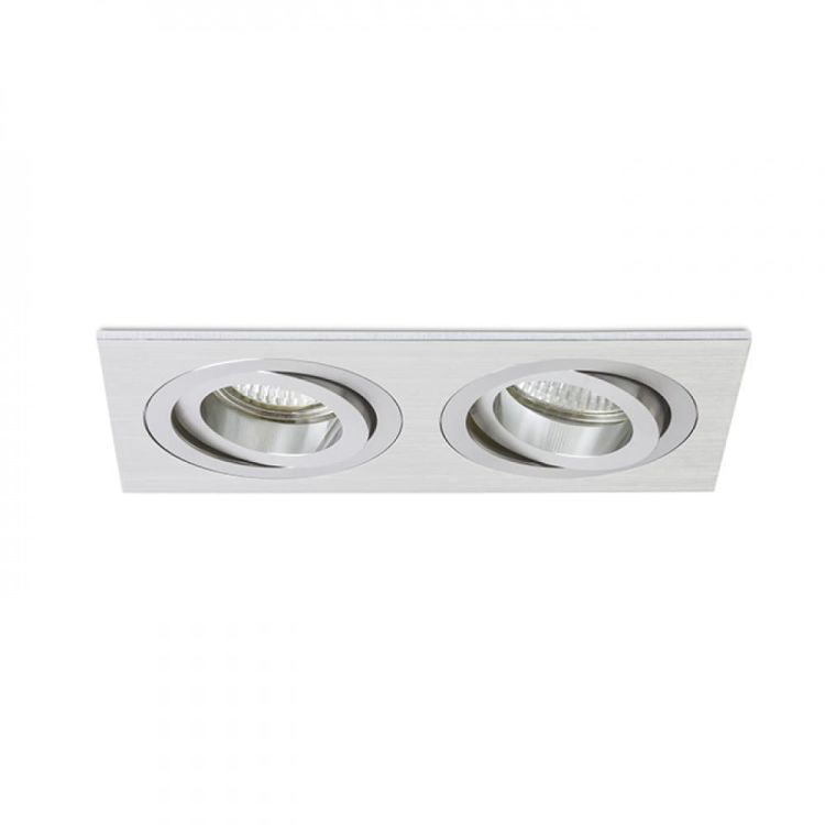 PASADENA GU10 SQ II wpuszczana  aluminium szczotkowane 230V GU10 2x50W