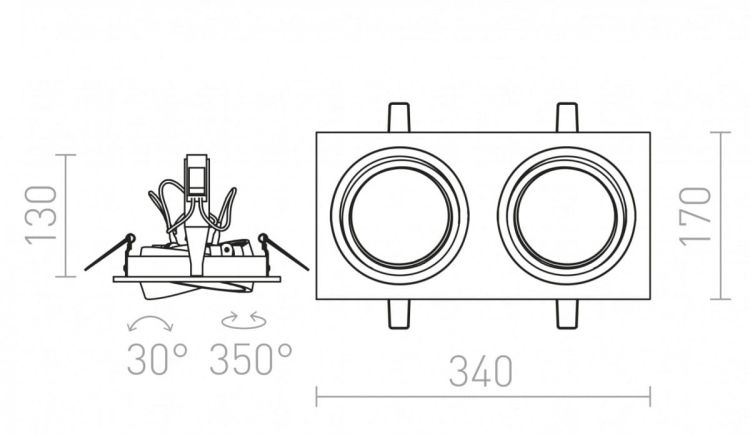PASADENA G53 SQ II   aluminium szczotkowane 12V G53 2x50W