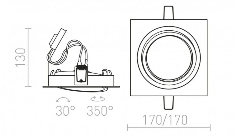 PASADENA G53 SQ I  czarna  12V G53 50W