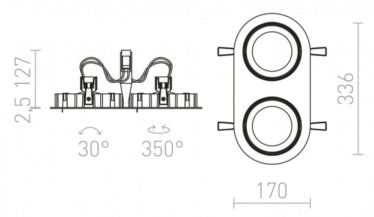 ZIZI II wpuszczana biała  12V G53 50W