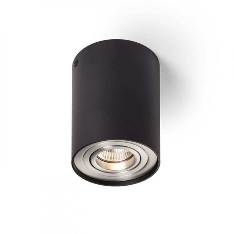 MILANO I sufitowa czarna matowa  aluminium szczotkowane 230V GU10 35W