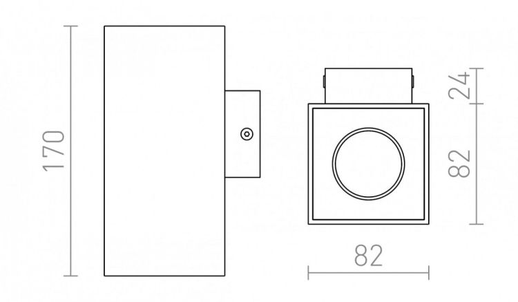AGATE II ścienna  aluminium szczotkowane 230V GU10 2x35W