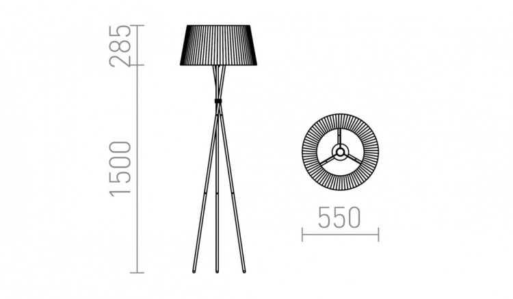 BOULOGNE podłogowa czarna  230V E27 28W