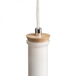 PULIRE CON wisząca  szkło opalowe/drewno/chrom 230V E14 28W