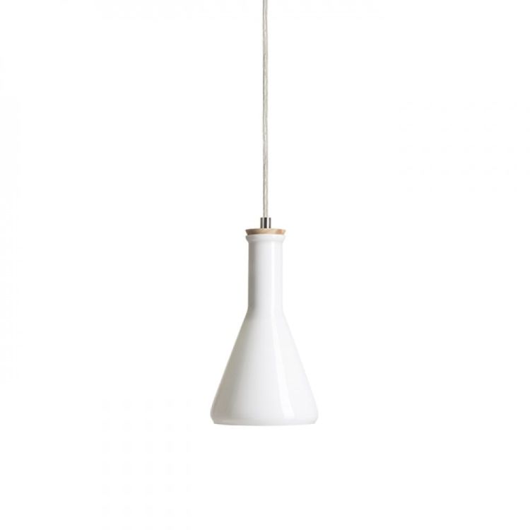 PULIRE CON wisząca  szkło opalowe/drewno/chrom 230V E14 28W