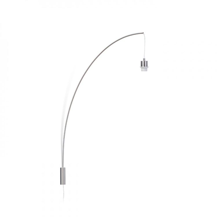 BEND podstawa ścienna łukowa  nikiel mat 230V E27 42W