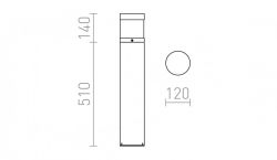 ABAX 65 podłogowa antracyt  230V LED 15W IP54  3000K