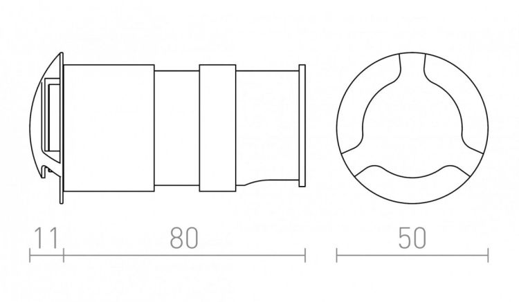 KICK III wpuszczana biała  230V LED 3W IP54  3000K
