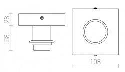 SOLO SQ podstawa sufitowa  chrom 230V E27 53W