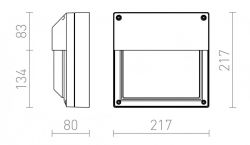 DELTA 215 ścienna antracyt  230V E27 18W IP54