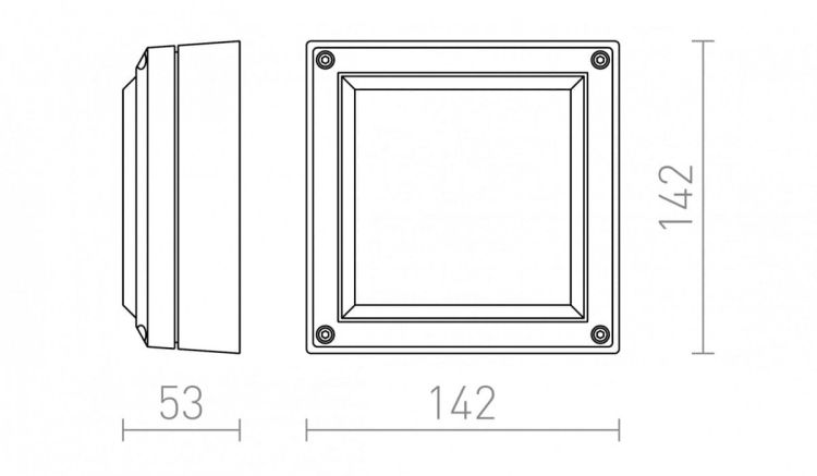 DELTA 145 natynkowa antracyt  230V GX53 9W IP54