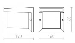 HIDE SQ ścienna antracyt  230V E27 13W IP44