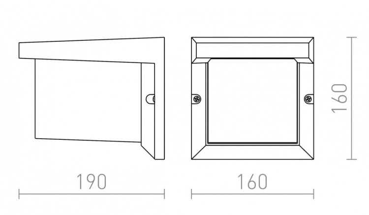 HIDE SQ ścienna antracyt  230V E27 13W IP44