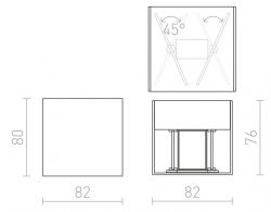 CARRE ścienna biała  230V LED 2x3W IP54  3000K