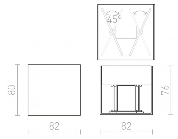 CARRE ścienna biała  230V LED 2x3W IP54  3000K