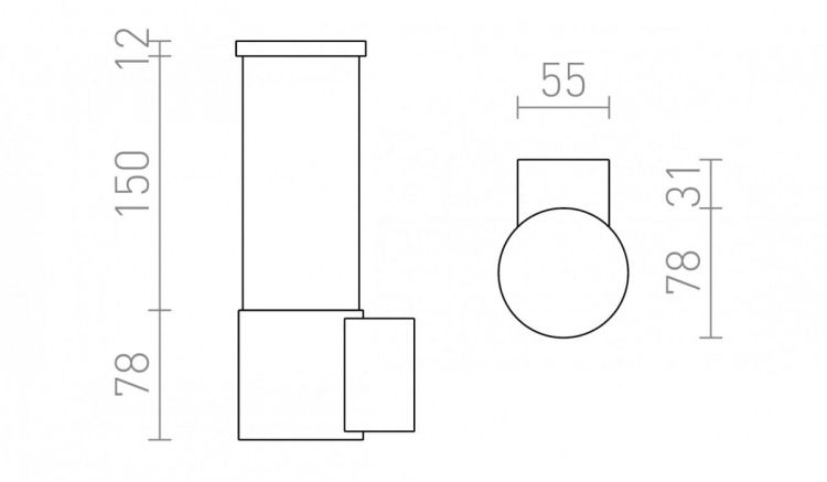GARRET ścienna antracyt  230V LED 15W IP65  3000K