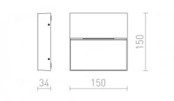 AQILA SQ ścienna biała  230V LED 6W IP54  3000K