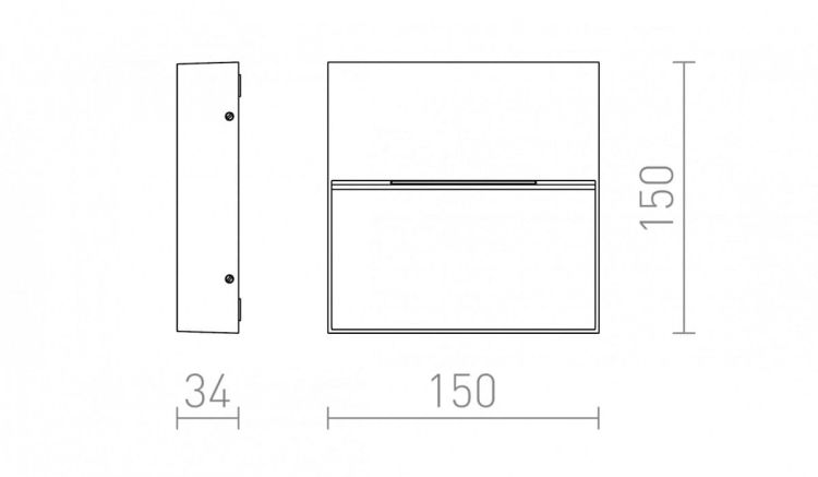 AQILA SQ ścienna biała  230V LED 6W IP54  3000K