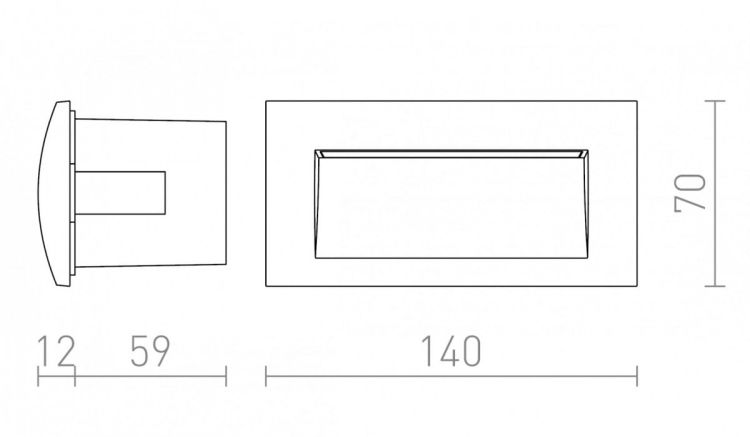 GORDIQ L wpuszczana antracyt  230V LED 3W IP65  3000K