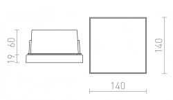 DEJAVU SQ 14 wpuszczana czarna  230V LED 6W IP65  3000K
