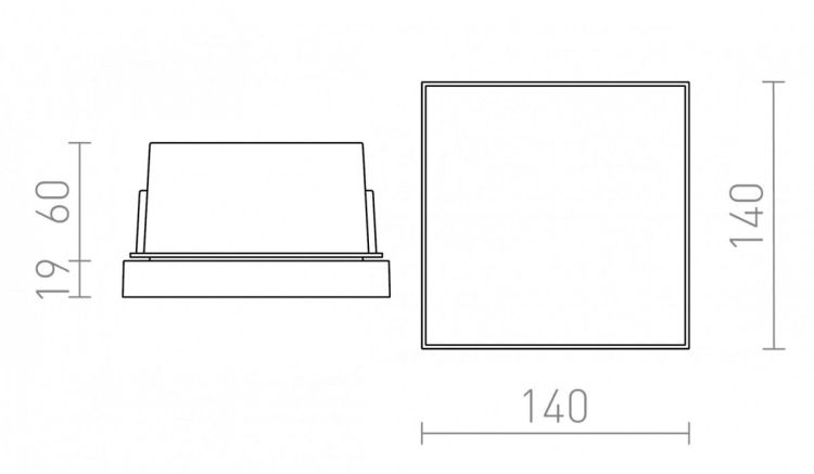 DEJAVU SQ 14 wpuszczana czarna  230V LED 6W IP65  3000K
