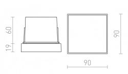 DEJAVU SQ 9 wpuszczana czarna  230V LED 3.5W IP65  3000K