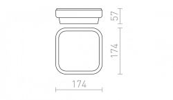 TARIS SQ 17 natynkowa czarna plastik 230V LED 8W IP54  3000K
