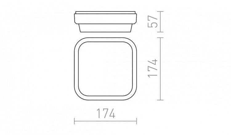 TARIS SQ 17 natynkowa czarna plastik 230V LED 8W IP54  3000K