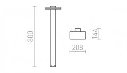 RINA podłogowa antracyt  230V LED 12W IP44  3000K