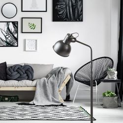 ROSITA podłogowa czarna/złota  230V E27 12W
