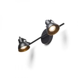 ROSITA II ścienna czarna/złota  230V LED GU10 2x9W