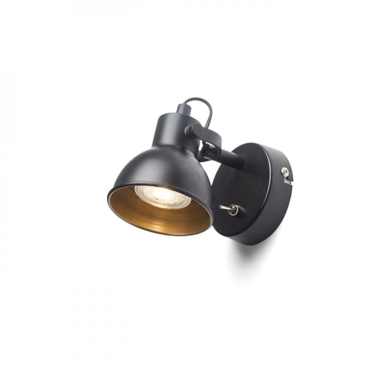 ROSITA I ścienna czarna/złota  230V LED GU10 9W