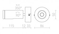 BOGARD I ścienna  nikiel mat 230V LED 5W 40°  3000K