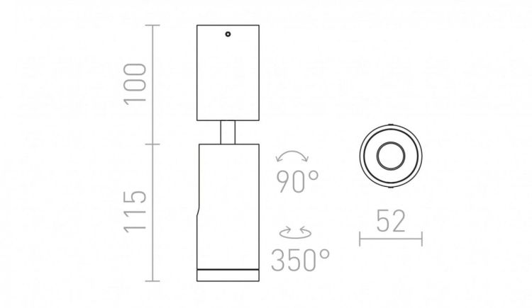 BOGARD sufitowa czarna matowa   230V LED 5W 40°  3000K