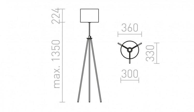 GARDETTE podłogowa czarna aluminium 230V E27 42W