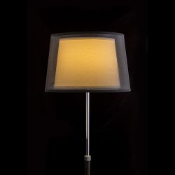 ESPLANADE podłogowa przezroczysta czarna/biała chrom 230V E27 42W