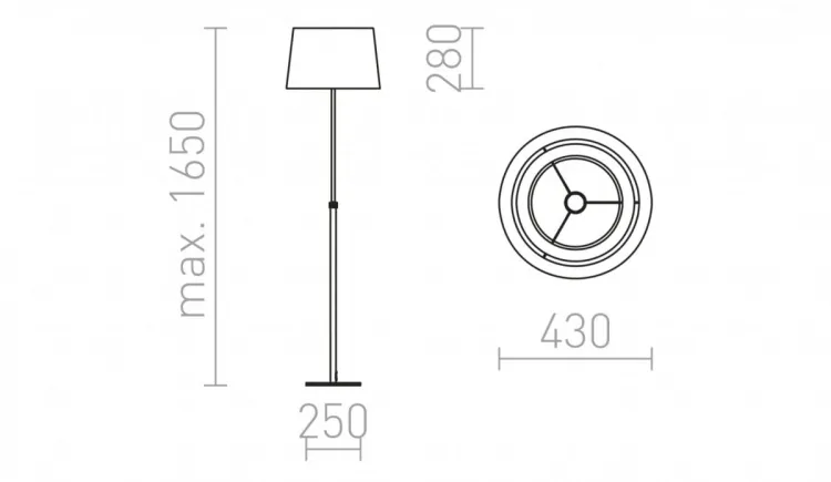 ESPLANADE podłogowa przezroczysta czarna/biała chrom 230V E27 42W