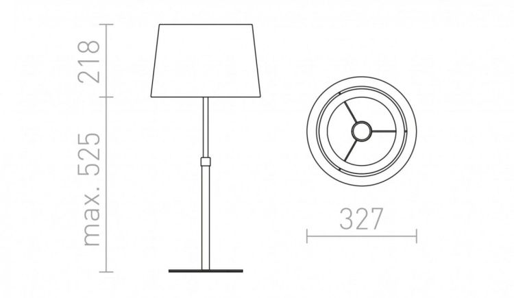 ESPLANADE stołowa przezroczysta czarna/biała chrom 230V E27 42W