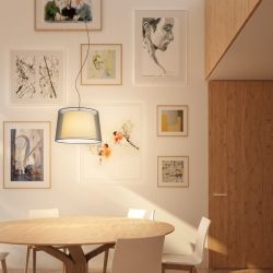 ESPLANADE wisząca przezroczysta czarna/biała chrom 230V E27 42W