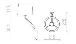 SHARP ścienna czarna chrom 230V E27 42W