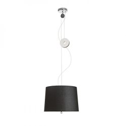 LEVITA wisząca regulowana czarna chrom 230V E27 42W