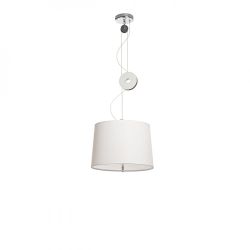 LEVITA wisząca regulowana biała chrom 230V E27 42W