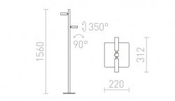 FADO podłogowa czarna  230V LED 2x3W 45°  3000K