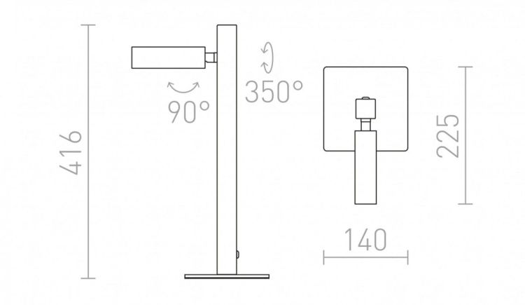 FADO stołowa czarna  230V LED 3W 45°  3000K